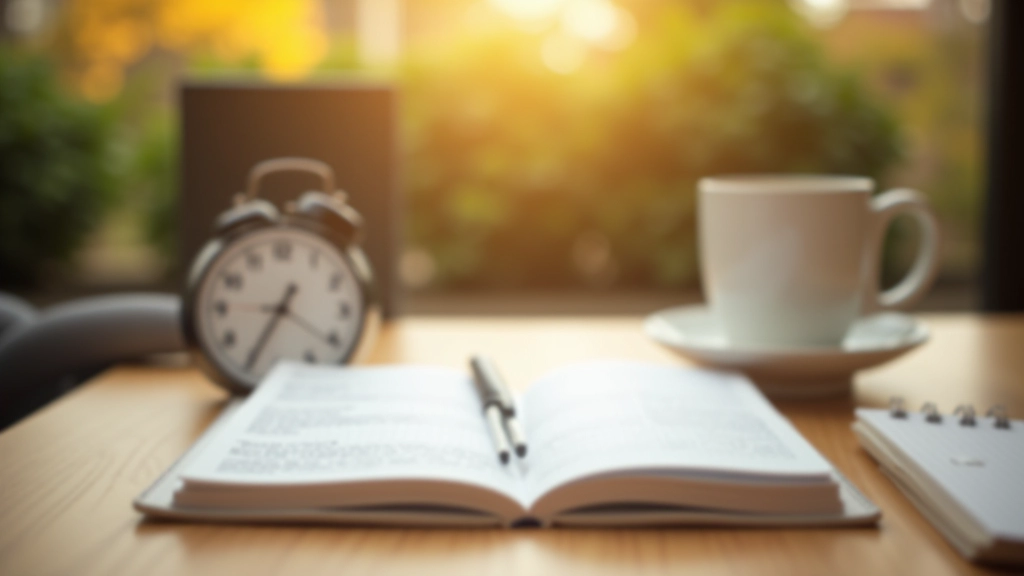 Minuteur et bloc-notes sur table de travail, représentant les cycles de concentration Pomodoro