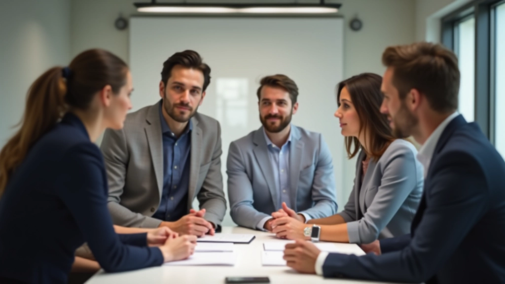 Équipe en réunion de travail concentré